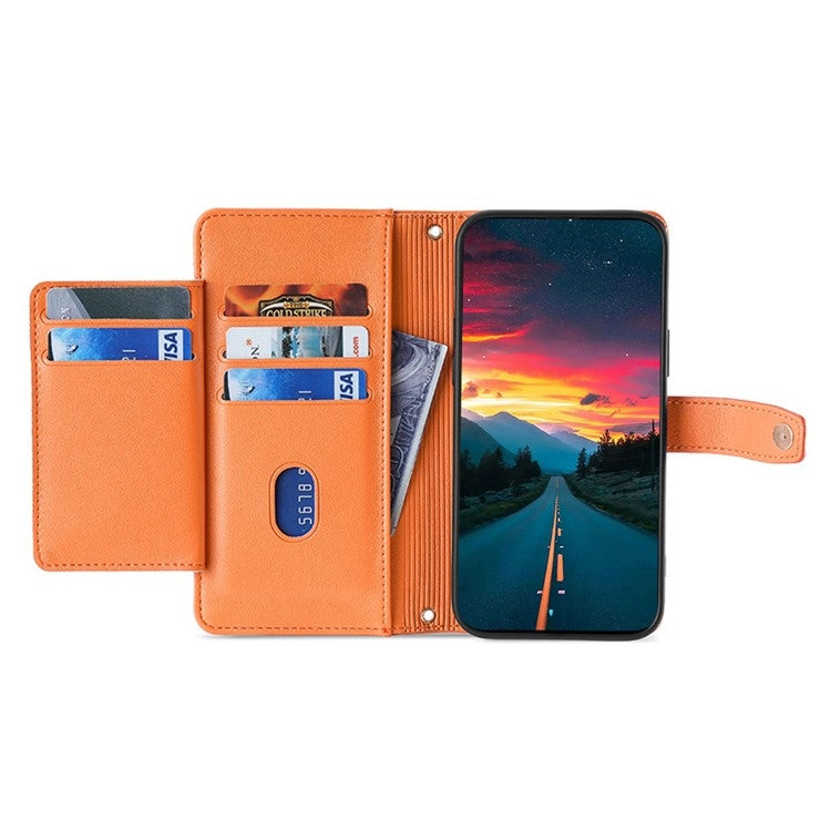 For Honor Play 60 Plus Sheep Texture Cross-body Zipper Wallet Leather Phone Case(Orange) - Honor Cases by PMC TechLife | Online Shopping South Africa | PMC TechLife | Buy Now Pay Later Mobicred