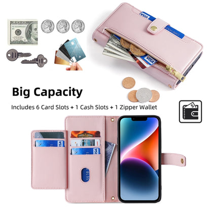 For Samsung Galaxy S24+ 5G Sheep Texture Cross-body Zipper Wallet Leather Phone Case(Pink) - Galaxy S24+ 5G Cases by PMC Jewellery | Online Shopping South Africa | PMC Jewellery | Buy Now Pay Later Mobicred