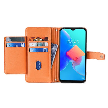 For Samsung Galaxy S24 Ultra 5G Sheep Texture Cross-body Zipper Wallet Leather Phone Case(Orange) - Galaxy S24 Ultra 5G Cases by PMC Jewellery | Online Shopping South Africa | PMC Jewellery | Buy Now Pay Later Mobicred