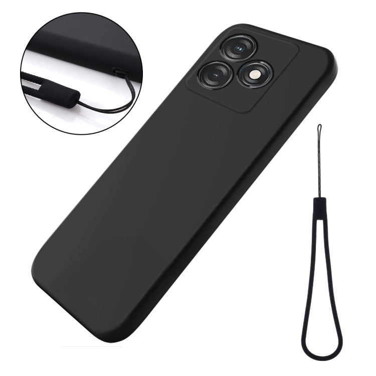 For Tecno Spark 10 4G / 10C 4G Pure Color Liquid Silicone Shockproof Phone Case(Black) - Tecno Cases by PMC TechLife | Online Shopping South Africa | PMC TechLife | Buy Now Pay Later Mobicred