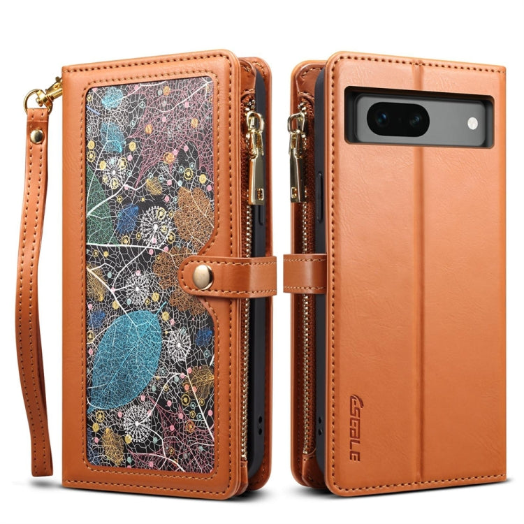 For Google Pixel 7a ESEBLE Star Series Lanyard Zipper Wallet RFID Leather Case(Brown) - Google Cases by ESEBLE | Online Shopping South Africa | PMC TechLife | Buy Now Pay Later Mobicred