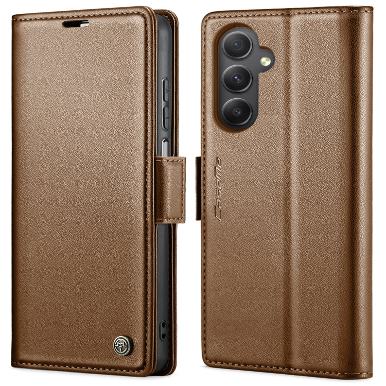 For Samsung Galaxy A34 5G CaseMe 023 Butterfly Buckle Litchi Texture RFID Anti-theft Leather Phone Case(Brown) - Galaxy Phone Cases by CaseMe | Online Shopping South Africa | PMC Jewellery | Buy Now Pay Later Mobicred