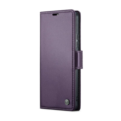 For Samsung Galaxy A34 5G CaseMe 023 Butterfly Buckle Litchi Texture RFID Anti-theft Leather Phone Case(Pearly Purple) - Galaxy Phone Cases by CaseMe | Online Shopping South Africa | PMC Jewellery | Buy Now Pay Later Mobicred