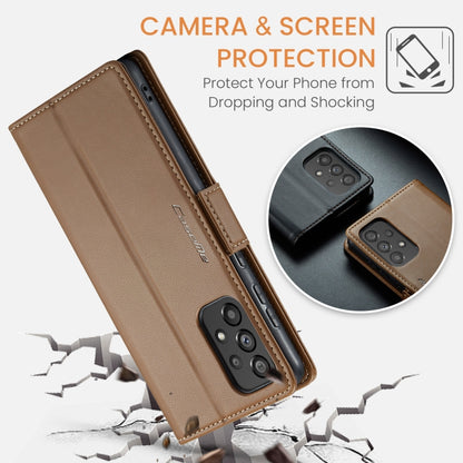 For Samsung Galaxy A73 5G CaseMe 023 Butterfly Buckle Litchi Texture RFID Anti-theft Leather Phone Case(Brown) - Galaxy Phone Cases by CaseMe | Online Shopping South Africa | PMC Jewellery | Buy Now Pay Later Mobicred