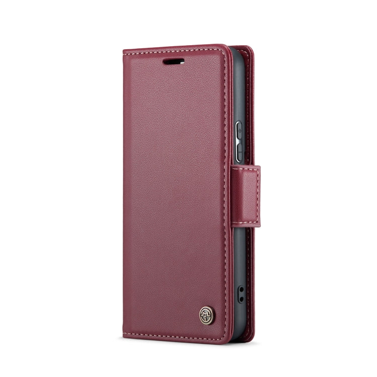 For Samsung Galaxy S22 5G CaseMe 023 Butterfly Buckle Litchi Texture RFID Anti-theft Leather Phone Case(Wine Red) - Galaxy S22 5G Cases by CaseMe | Online Shopping South Africa | PMC Jewellery | Buy Now Pay Later Mobicred