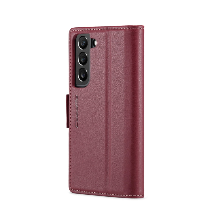 For Samsung Galaxy S22 5G CaseMe 023 Butterfly Buckle Litchi Texture RFID Anti-theft Leather Phone Case(Wine Red) - Galaxy S22 5G Cases by CaseMe | Online Shopping South Africa | PMC Jewellery | Buy Now Pay Later Mobicred