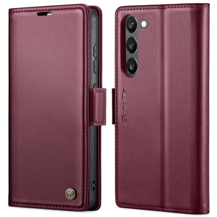 For Samsung Galaxy S23 5G CaseMe 023 Butterfly Buckle Litchi Texture RFID Anti-theft Leather Phone Case(Wine Red) - Galaxy S23 5G Cases by CaseMe | Online Shopping South Africa | PMC Jewellery | Buy Now Pay Later Mobicred