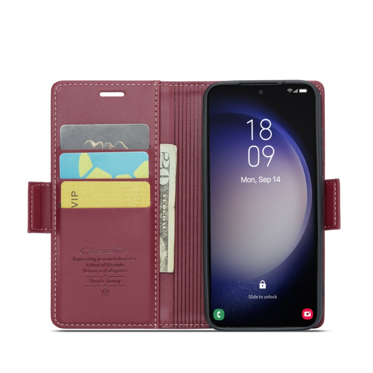 For Samsung Galaxy S23 5G CaseMe 023 Butterfly Buckle Litchi Texture RFID Anti-theft Leather Phone Case(Wine Red) - Galaxy S23 5G Cases by CaseMe | Online Shopping South Africa | PMC Jewellery | Buy Now Pay Later Mobicred