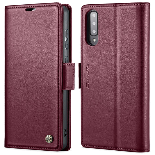 For Samsung Galaxy A30s / A50s / A50 CaseMe 023 Butterfly Buckle Litchi Texture RFID Anti-theft Leather Phone Case(Wine Red) - Galaxy Phone Cases by CaseMe | Online Shopping South Africa | PMC Jewellery | Buy Now Pay Later Mobicred