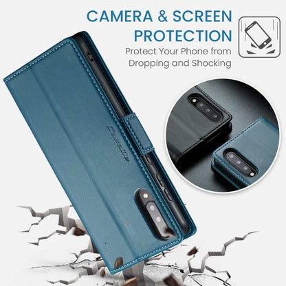 For Samsung Galaxy A30s / A50s / A50 CaseMe 023 Butterfly Buckle Litchi Texture RFID Anti-theft Leather Phone Case(Blue) - Galaxy Phone Cases by CaseMe | Online Shopping South Africa | PMC Jewellery | Buy Now Pay Later Mobicred