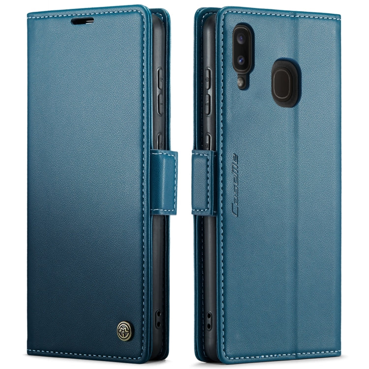 For Samsung Galaxy A40 CaseMe 023 Butterfly Buckle Litchi Texture RFID Anti-theft Leather Phone Case(Blue) - Galaxy Phone Cases by CaseMe | Online Shopping South Africa | PMC Jewellery | Buy Now Pay Later Mobicred