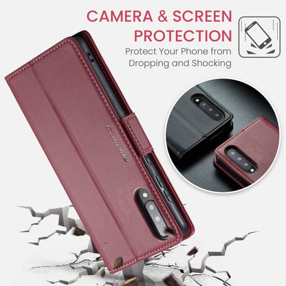 For Samsung Galaxy A70/A70s CaseMe 023 Butterfly Buckle Litchi Texture RFID Anti-theft Leather Phone Case(Wine Red) - Galaxy Phone Cases by CaseMe | Online Shopping South Africa | PMC Jewellery | Buy Now Pay Later Mobicred