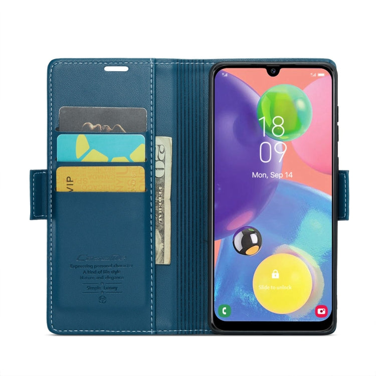 For Samsung Galaxy A70/A70s CaseMe 023 Butterfly Buckle Litchi Texture RFID Anti-theft Leather Phone Case(Blue) - Galaxy Phone Cases by CaseMe | Online Shopping South Africa | PMC Jewellery | Buy Now Pay Later Mobicred