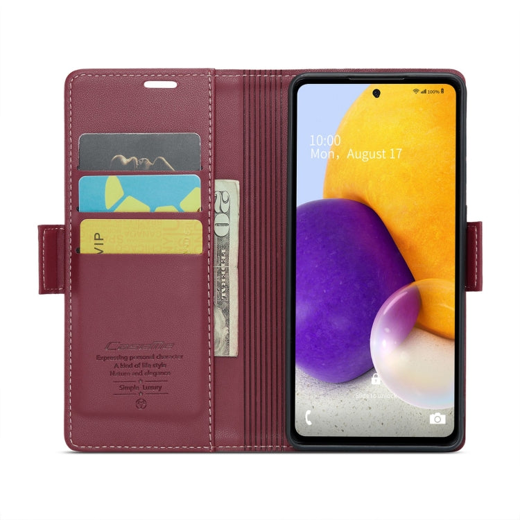 For Samsung Galaxy A72 CaseMe 023 Butterfly Buckle Litchi Texture RFID Anti-theft Leather Phone Case(Wine Red) - Galaxy Phone Cases by CaseMe | Online Shopping South Africa | PMC Jewellery | Buy Now Pay Later Mobicred