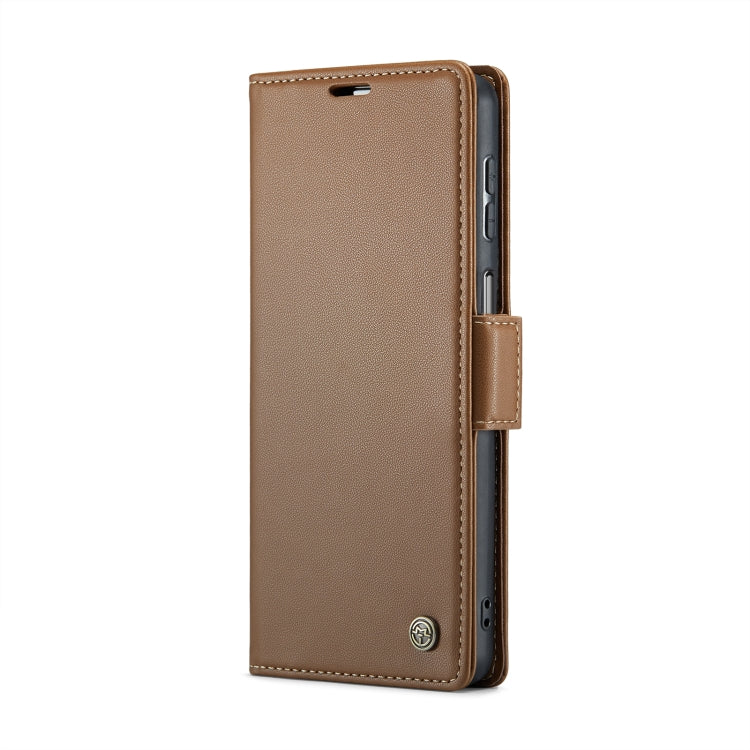 For Samsung Galaxy A24 4G CaseMe 023 Butterfly Buckle Litchi Texture RFID Anti-theft Leather Phone Case(Brown) - Galaxy Phone Cases by CaseMe | Online Shopping South Africa | PMC Jewellery | Buy Now Pay Later Mobicred