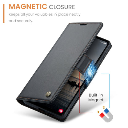 For Samsung Galaxy S23 FE 5G CaseMe 023 Butterfly Buckle Litchi Texture RFID Anti-theft Leather Phone Case(Black) - Galaxy Phone Cases by CaseMe | Online Shopping South Africa | PMC Jewellery | Buy Now Pay Later Mobicred