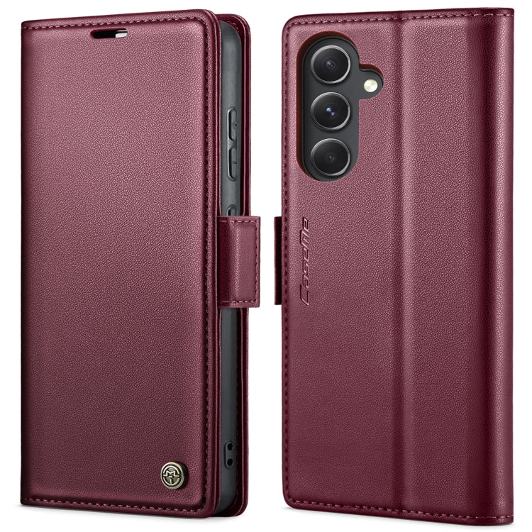 For Samsung Galaxy S23 FE 5G CaseMe 023 Butterfly Buckle Litchi Texture RFID Anti-theft Leather Phone Case(Wine Red) - Galaxy Phone Cases by CaseMe | Online Shopping South Africa | PMC Jewellery | Buy Now Pay Later Mobicred