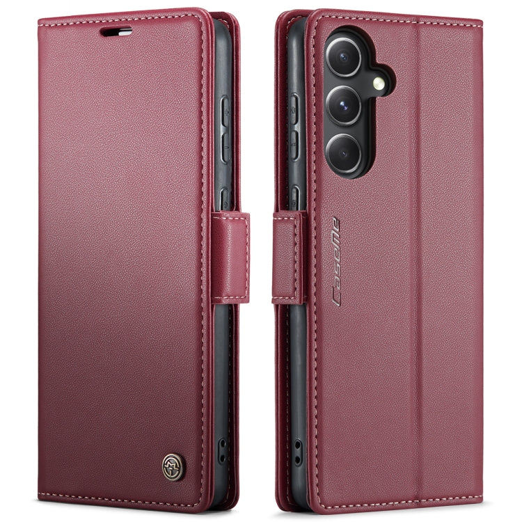 For Samsung Galaxy S23 FE 5G CaseMe 023 Butterfly Buckle Litchi Texture RFID Anti-theft Leather Phone Case(Wine Red) - Galaxy Phone Cases by CaseMe | Online Shopping South Africa | PMC Jewellery | Buy Now Pay Later Mobicred