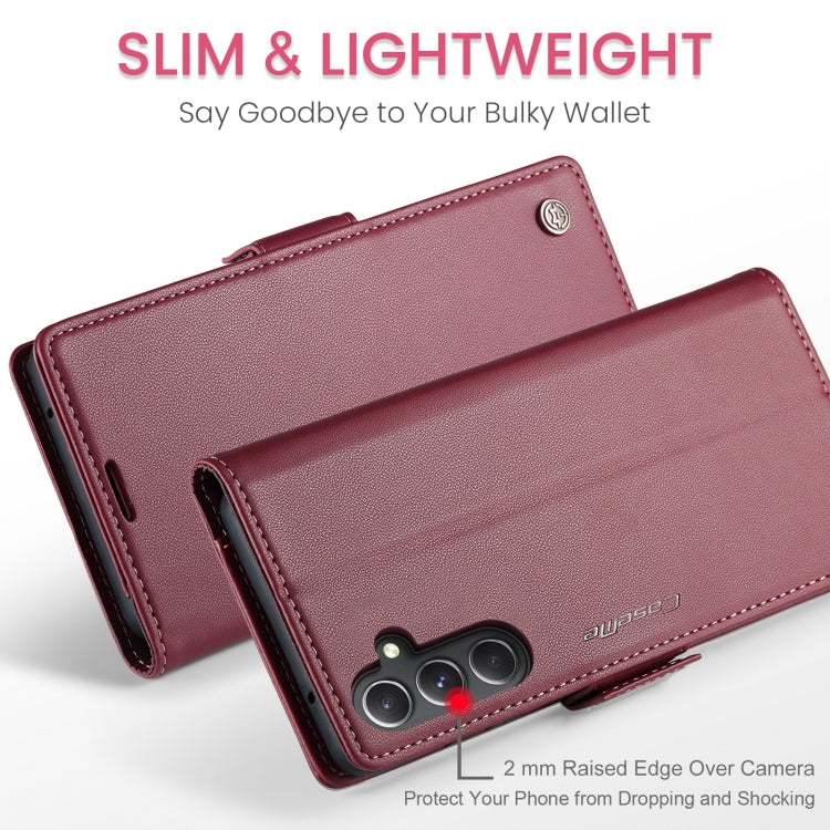 For Samsung Galaxy S23 FE 5G CaseMe 023 Butterfly Buckle Litchi Texture RFID Anti-theft Leather Phone Case(Wine Red) - Galaxy Phone Cases by CaseMe | Online Shopping South Africa | PMC Jewellery | Buy Now Pay Later Mobicred