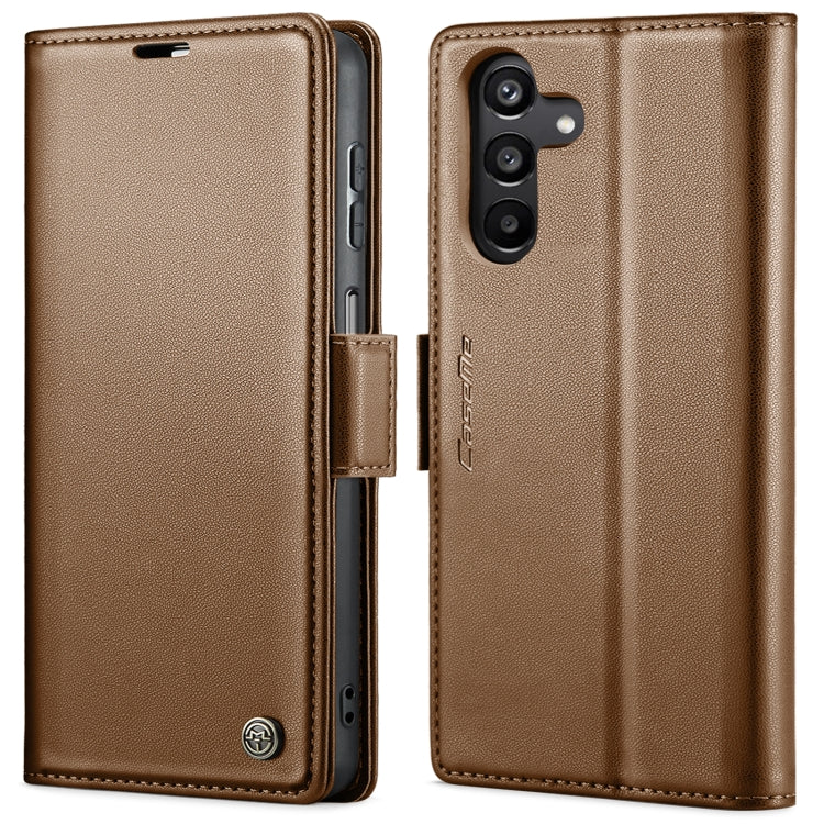 For Samsung Galaxy A15 4G/5G CaseMe 023 Butterfly Buckle Litchi Texture RFID Anti-theft Leather Phone Case(Brown) - Galaxy Phone Cases by CaseMe | Online Shopping South Africa | PMC Jewellery | Buy Now Pay Later Mobicred