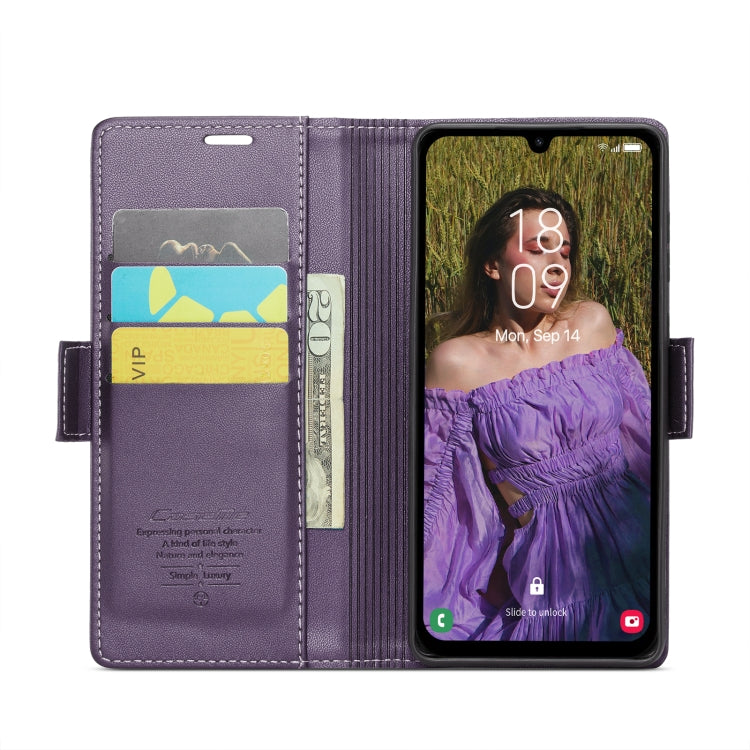 For Samsung Galaxy A15 4G/5G CaseMe 023 Butterfly Buckle Litchi Texture RFID Anti-theft Leather Phone Case(Pearly Purple) - Galaxy Phone Cases by CaseMe | Online Shopping South Africa | PMC Jewellery | Buy Now Pay Later Mobicred