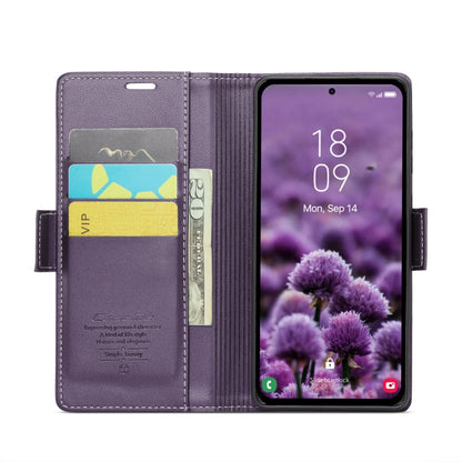 For Samsung Galaxy A55 CaseMe 023 Butterfly Buckle Litchi Texture RFID Anti-theft Leather Phone Case(Pearly Purple) - Galaxy Phone Cases by CaseMe | Online Shopping South Africa | PMC Jewellery | Buy Now Pay Later Mobicred