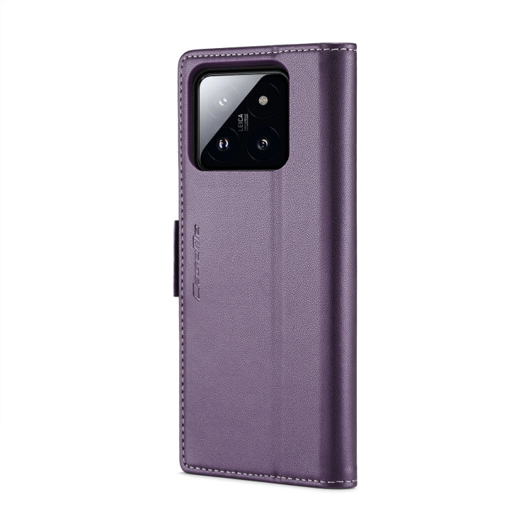 For Xiaomi 14 CaseMe 023 Butterfly Buckle Litchi Texture RFID Anti-theft Leather Phone Case(Pearly Purple) - 14 Cases by CaseMe | Online Shopping South Africa | PMC Jewellery | Buy Now Pay Later Mobicred