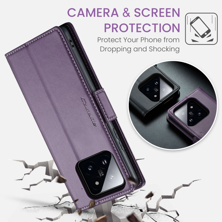 For Xiaomi 14 CaseMe 023 Butterfly Buckle Litchi Texture RFID Anti-theft Leather Phone Case(Pearly Purple) - 14 Cases by CaseMe | Online Shopping South Africa | PMC Jewellery | Buy Now Pay Later Mobicred