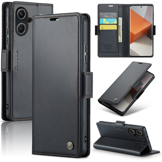 For Xiaomi Redmi Note 13 Pro+ 5G CaseMe 023 Butterfly Buckle Litchi Texture RFID Anti-theft Leather Phone Case(Black) - Note 13 Pro+ Cases by CaseMe | Online Shopping South Africa | PMC Jewellery