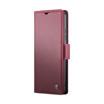 For Xiaomi Redmi Note 13 4G CaseMe 023 Butterfly Buckle Litchi Texture RFID Anti-theft Leather Phone Case(Wine Red) - Xiaomi Cases by CaseMe | Online Shopping South Africa | PMC Jewellery | Buy Now Pay Later Mobicred