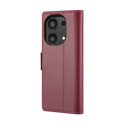 For Xiaomi Redmi Note 13 Pro 4G CaseMe 023 Butterfly Buckle Litchi Texture RFID Anti-theft Leather Phone Case(Wine Red) - Xiaomi Cases by CaseMe | Online Shopping South Africa | PMC Jewellery | Buy Now Pay Later Mobicred