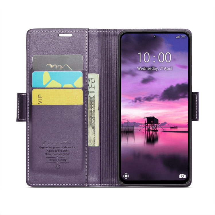 For Xiaomi Redmi Note 13 Pro 4G CaseMe 023 Butterfly Buckle Litchi Texture RFID Anti-theft Leather Phone Case(Pearly Purple) - Xiaomi Cases by CaseMe | Online Shopping South Africa | PMC Jewellery | Buy Now Pay Later Mobicred