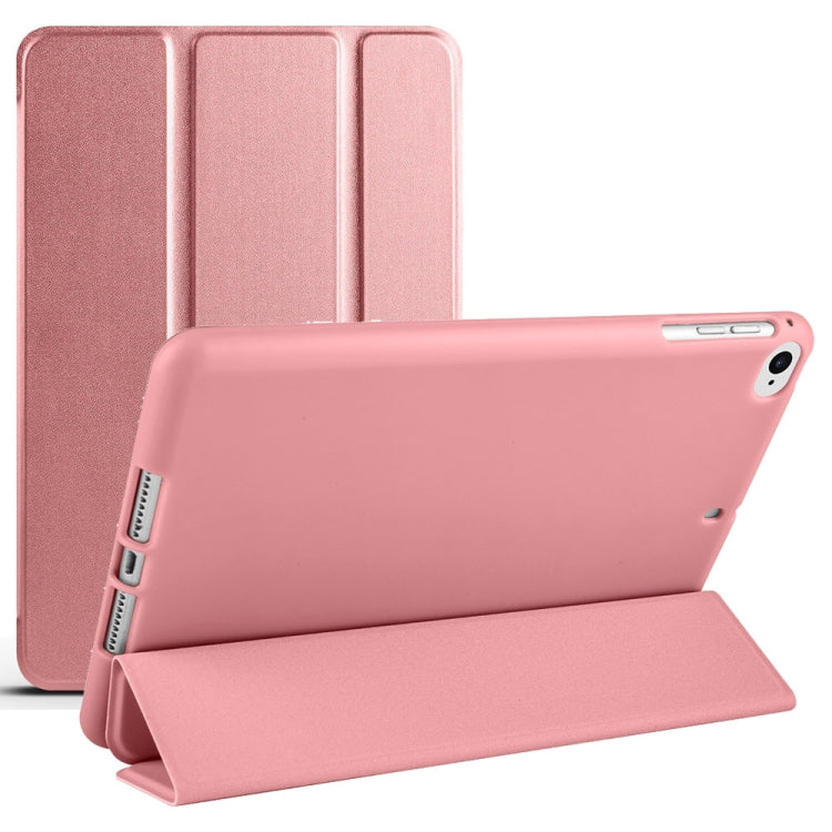 For iPad 9.7 2018 / 2017 / Air 2 / Air 3-folding TPU Horizontal Flip Leather Tablet Case with Holder(Rose Gold) - iPad 9.7 (2018) & (2017) Cases by PMC Jewellery | Online Shopping South Africa | PMC Jewellery