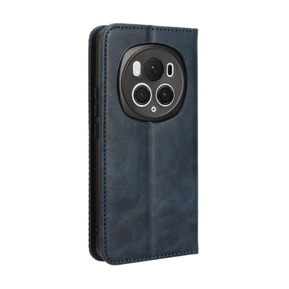 For Honor Magic6 Pro 5G Magnetic Buckle Retro Texture Leather Phone Case(Blue) - Honor Cases by PMC Jewellery | Online Shopping South Africa | PMC Jewellery