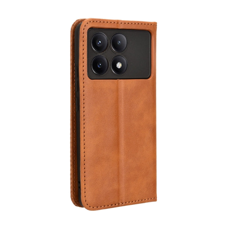 For Xiaomi Redmi K70 / K70 Pro Magnetic Buckle Retro Texture Leather Phone Case(Brown) - K70 Pro Cases by PMC Jewellery | Online Shopping South Africa | PMC Jewellery | Buy Now Pay Later Mobicred