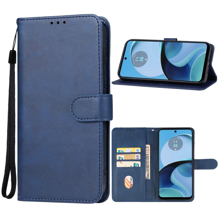 For Motorola Moto G54 Leather Phone Case(Blue) - Motorola Cases by PMC Jewellery | Online Shopping South Africa | PMC Jewellery | Buy Now Pay Later Mobicred