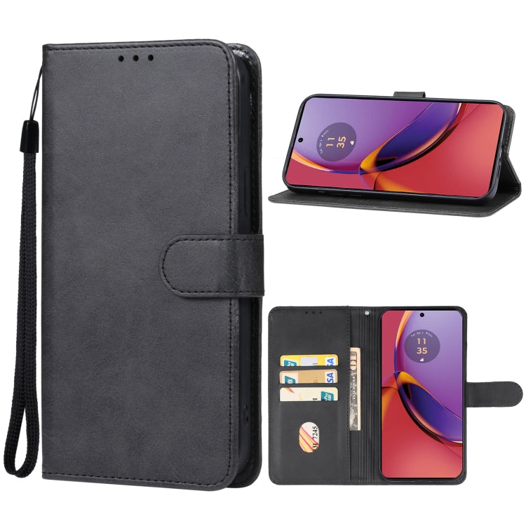 For Motorola Moto G84 Leather Phone Case(Black) - Motorola Cases by PMC Jewellery | Online Shopping South Africa | PMC Jewellery | Buy Now Pay Later Mobicred