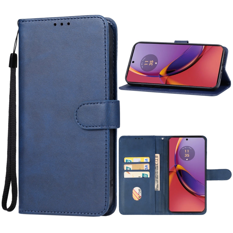 For Motorola Moto G84 Leather Phone Case(Blue) - Motorola Cases by PMC Jewellery | Online Shopping South Africa | PMC Jewellery | Buy Now Pay Later Mobicred