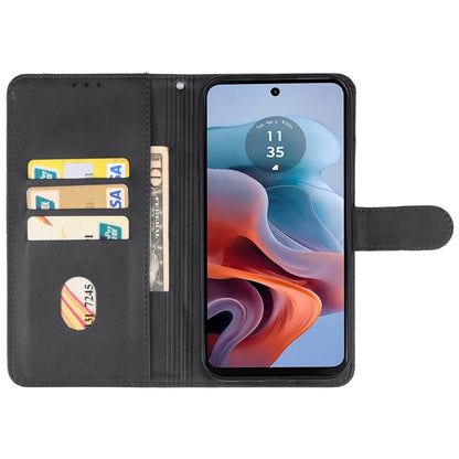 For Motorola Moto G34 Leather Phone Case(Black) - Motorola Cases by PMC Jewellery | Online Shopping South Africa | PMC Jewellery | Buy Now Pay Later Mobicred