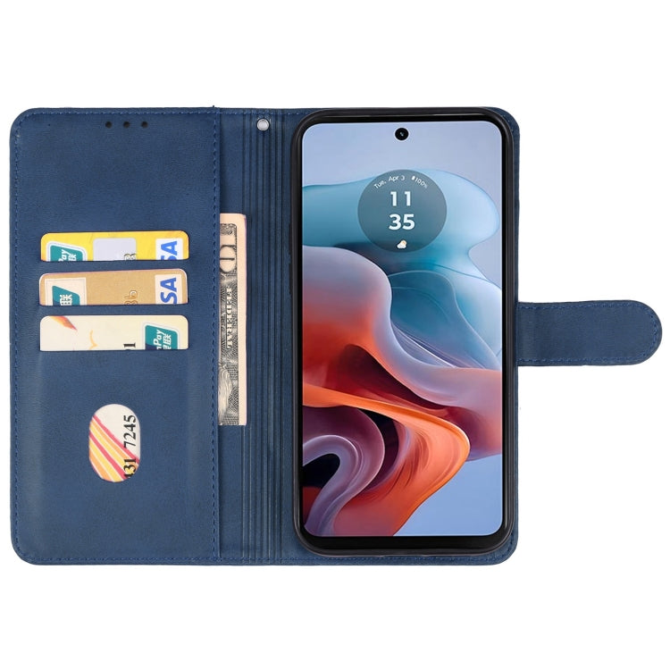 For Motorola Moto G34 Leather Phone Case(Blue) - Motorola Cases by PMC Jewellery | Online Shopping South Africa | PMC Jewellery | Buy Now Pay Later Mobicred