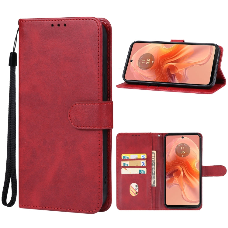 For Motorola Moto G04 Leather Phone Case(Red) - Motorola Cases by PMC Jewellery | Online Shopping South Africa | PMC Jewellery | Buy Now Pay Later Mobicred