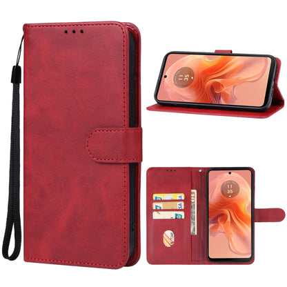 For Motorola Moto G04 Leather Phone Case(Red) - Motorola Cases by PMC Jewellery | Online Shopping South Africa | PMC Jewellery | Buy Now Pay Later Mobicred