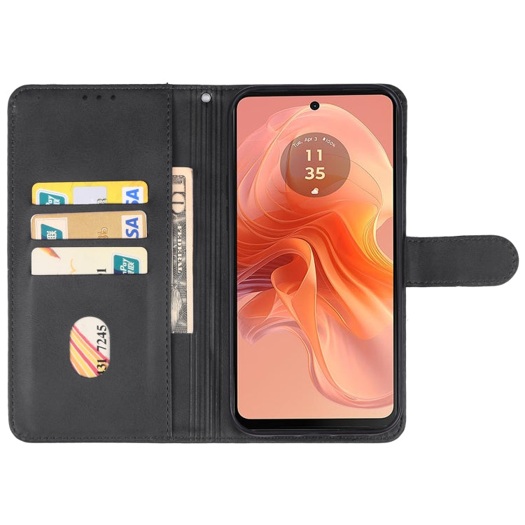 For Motorola Moto G04 Leather Phone Case(Black) - Motorola Cases by PMC Jewellery | Online Shopping South Africa | PMC Jewellery | Buy Now Pay Later Mobicred