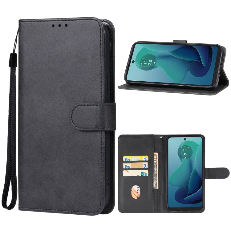 For Motorola Moto G 5G 2024 Leather Phone Case(Black) - Motorola Cases by PMC Jewellery | Online Shopping South Africa | PMC Jewellery | Buy Now Pay Later Mobicred