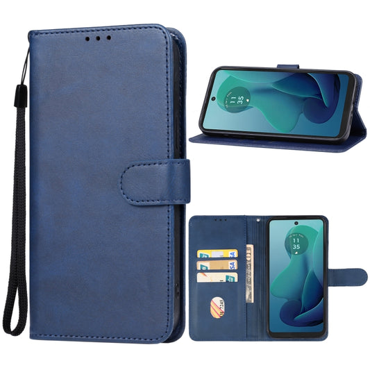 For Motorola Moto G 5G 2024 Leather Phone Case(Blue) - Motorola Cases by PMC Jewellery | Online Shopping South Africa | PMC Jewellery | Buy Now Pay Later Mobicred