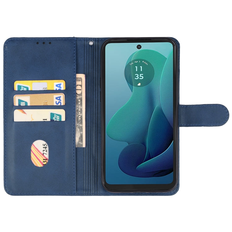 For Motorola Moto G 5G 2024 Leather Phone Case(Blue) - Motorola Cases by PMC Jewellery | Online Shopping South Africa | PMC Jewellery | Buy Now Pay Later Mobicred