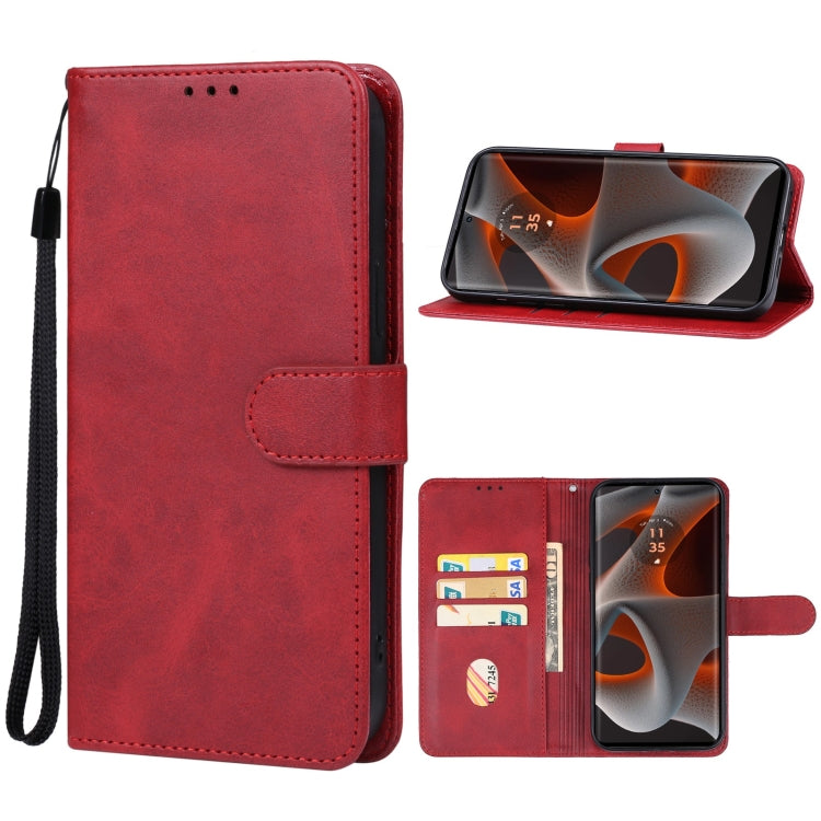 For Motorola Edge 50 Pro Leather Phone Case(Red) - Motorola Cases by PMC Jewellery | Online Shopping South Africa | PMC Jewellery | Buy Now Pay Later Mobicred