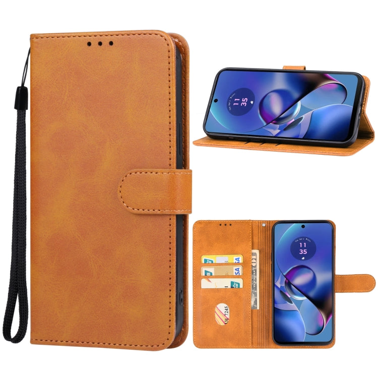 For Motorola Moto G64 5G Leather Phone Case(Brown) - Motorola Cases by PMC Jewellery | Online Shopping South Africa | PMC Jewellery | Buy Now Pay Later Mobicred