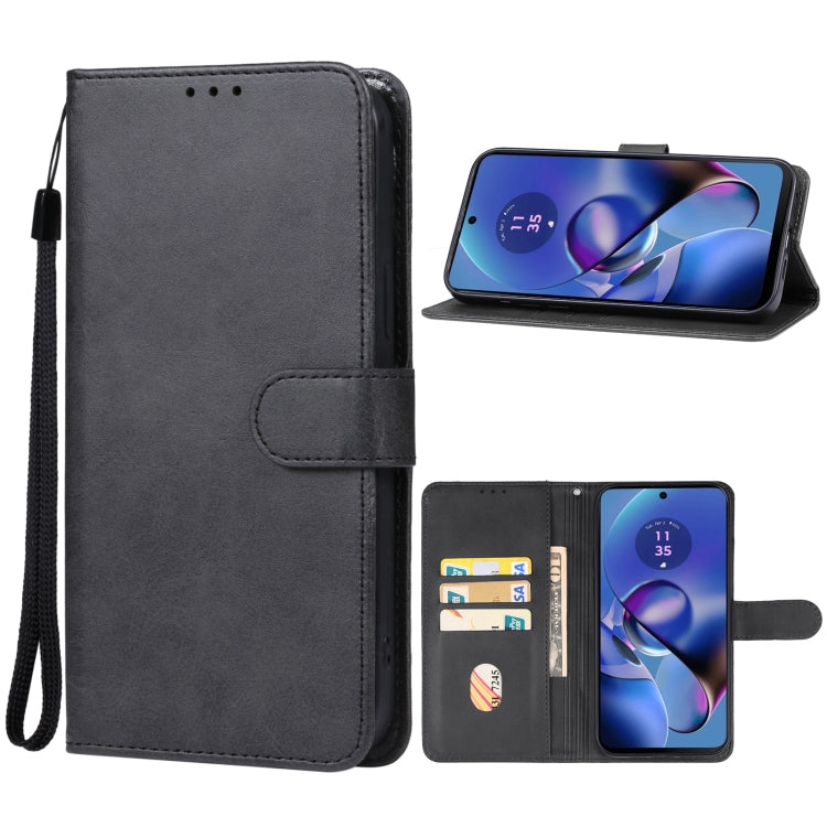 For Motorola Moto G64 5G Leather Phone Case(Black) - Motorola Cases by PMC Jewellery | Online Shopping South Africa | PMC Jewellery | Buy Now Pay Later Mobicred