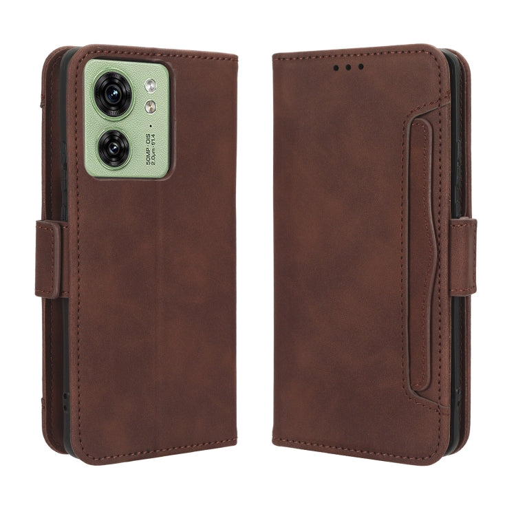 For Motorola Edge 40 Skin Feel Calf Texture Card Slots Leather Phone Case(Brown) - Motorola Cases by PMC Jewellery | Online Shopping South Africa | PMC Jewellery | Buy Now Pay Later Mobicred